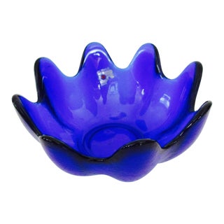 Blenko Cobalt Blue Glass Bowl For Sale