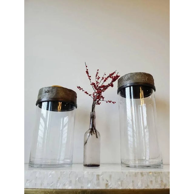 Monumental Faux Deer Antler Hurricane Jar For Sale - Image 10 of 11