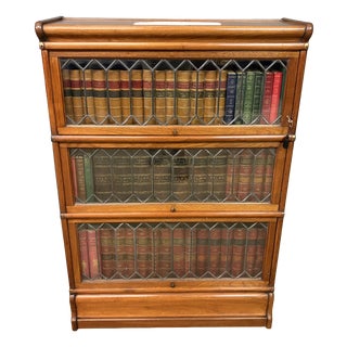 Walnut Stacking Bookcase from Globe Wernicke, 1910 For Sale