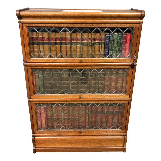 Walnut Stacking Bookcase from Globe Wernicke, 1910 For Sale