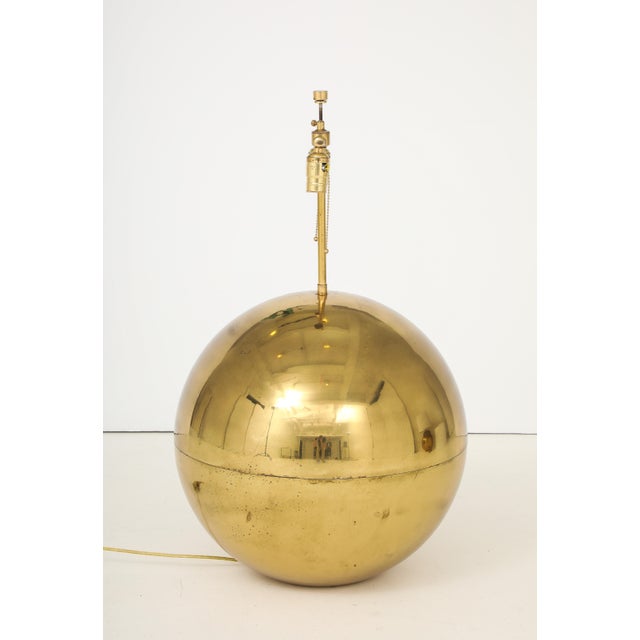 Karl Springer Orb Brass Large and Small Table Lamps For Sale - Image 17 of 18