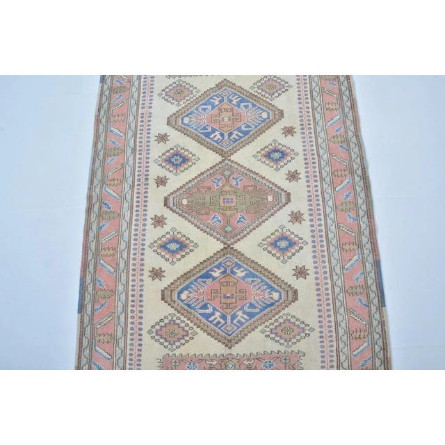 Muted Handmade Low Pile Neutral Rug For Sale - Image 4 of 11