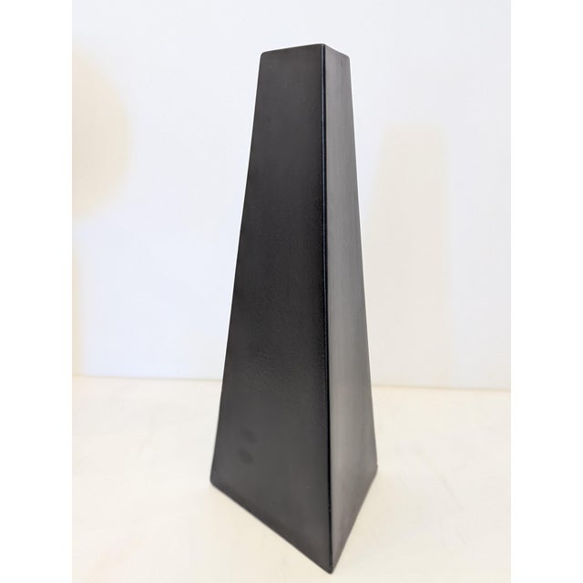 Large Format Evangeline Matte-Black Tapered Vase | 1970s Brutalist Ceramic For Sale - Image 4 of 7