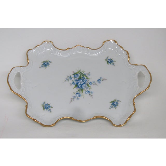 Limoges Forget Me Not Floral Pattern Floral Dresser Trinket Tray Dish 4532b For Sale - Image 13 of 18
