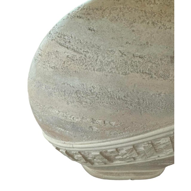 Postmodern 1980s Postmodern Oval Faux Tessellated Stone Lamps, a Pair For Sale - Image 3 of 10