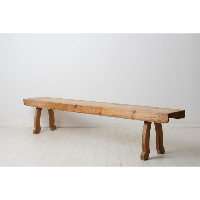 Northern Swedish Rustic Long Bench in Pine For Sale - Image 5 of 10