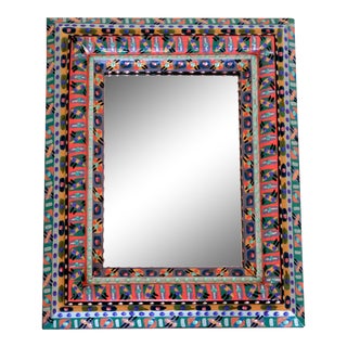 Hand-Painted Framed Wall Mirror For Sale