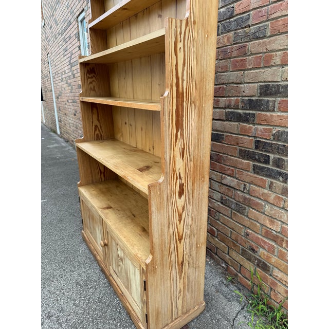 Late 20th Century 19th Century English Pine Water Fall Bookcase For Sale - Image 5 of 9