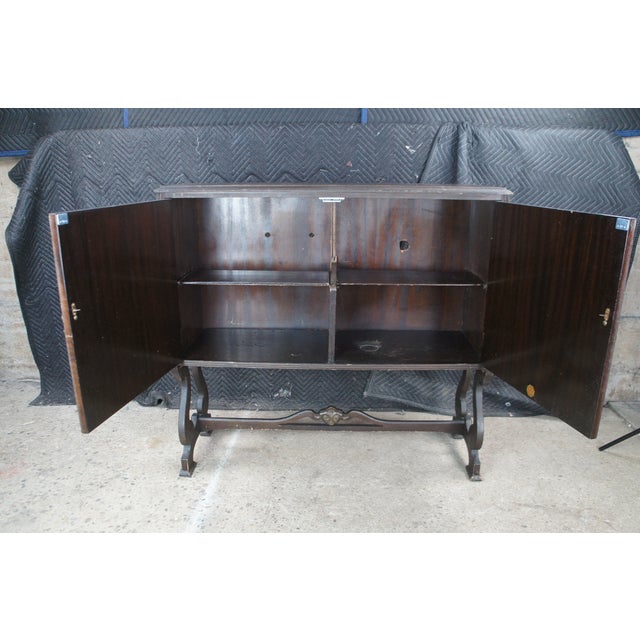 Antique Victorian Udell Works Walnut Record Cabinet Console Sideboard 42" For Sale - Image 4 of 12