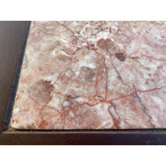 1930s Parlor Plant Stand With Rose Marble Top For Sale - Image 6 of 10