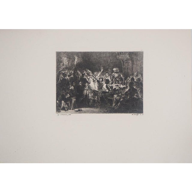 Eugène delacroix the bishop of liège etching copper setting by courtry signed in the plate on laid 20.5 x 30 cm (c. 8 x 12...