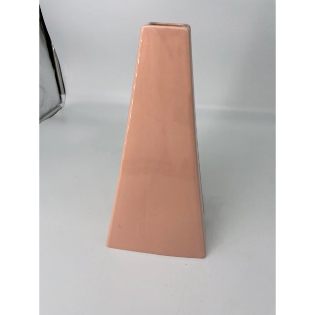 Mid-Century Modern Haeger Pink With Faux Marble Obelisk Vase For Sale - Image 3 of 8