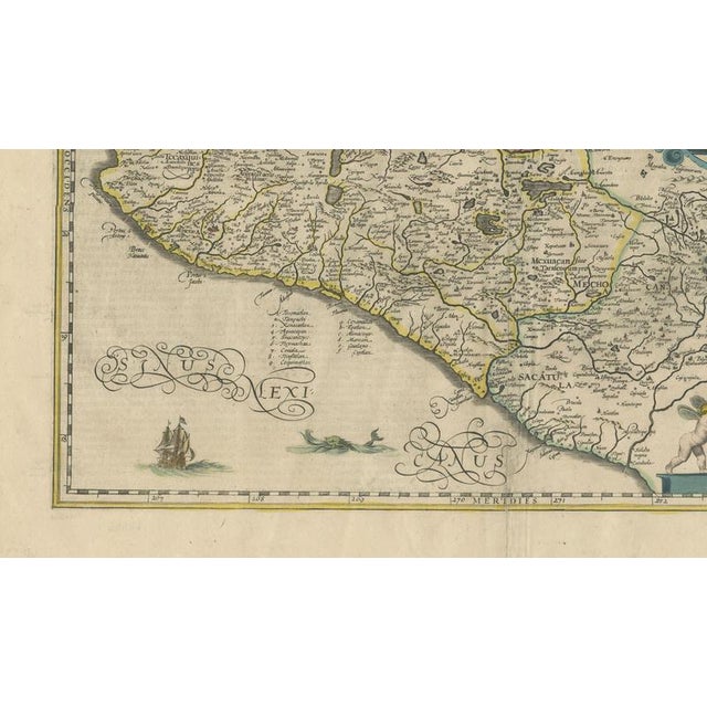 Antique Map of Southern Mexico & New Galicia, Janssonius, Amsterdam, 1650s For Sale - Image 6 of 11