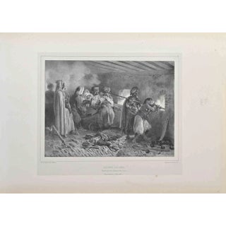 Auguste Raffet, Batterie Couverte, Lithograph, 1837 For Sale