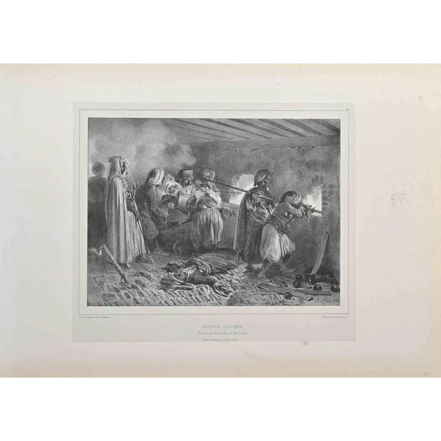 Auguste Raffet, Batterie Couverte, Lithograph, 1837 For Sale