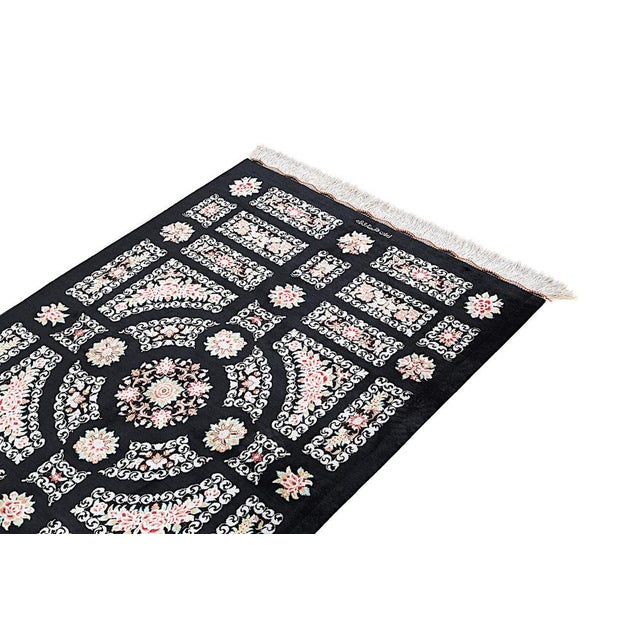 Ghom Silk Rug in Black For Sale - Image 12 of 15