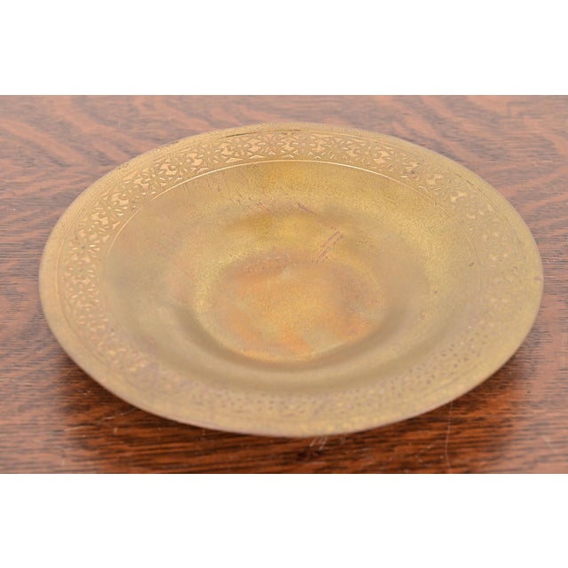 A gorgeous Arts & Crafts or Art Deco period gilt bronze shallow bowl or plate By Tiffany Studios (signed to the underside)...