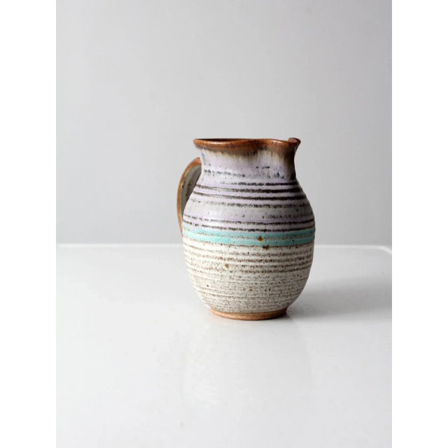 Vintage Signed Studio Pottery Pitcher For Sale - Image 4 of 13