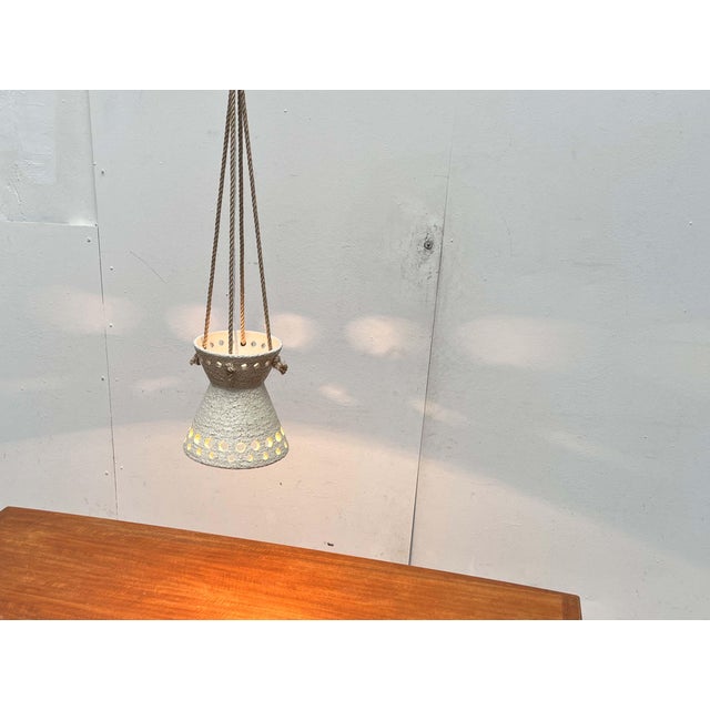 Mid-Century Modern Mid-Century Modern Danish White Studio Pottery Pendant Lamp, 1960s For Sale - Image 3 of 18