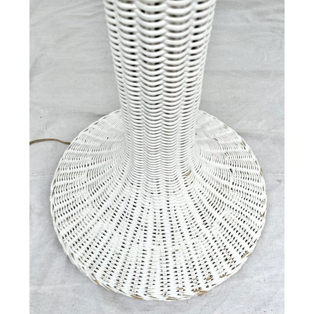 Antique Woven Wicker Floor Lamp For Sale In Los Angeles - Image 6 of 13