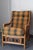 Vintage Armchair in Tartan Fabric, Bamboo and Rattan For Sale - Image 15 of 16