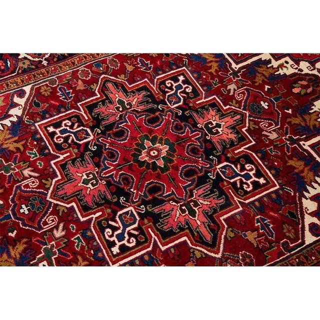 Red 1960s Persian Heriz Area Rug 4’10” X 6’7″ For Sale - Image 8 of 10