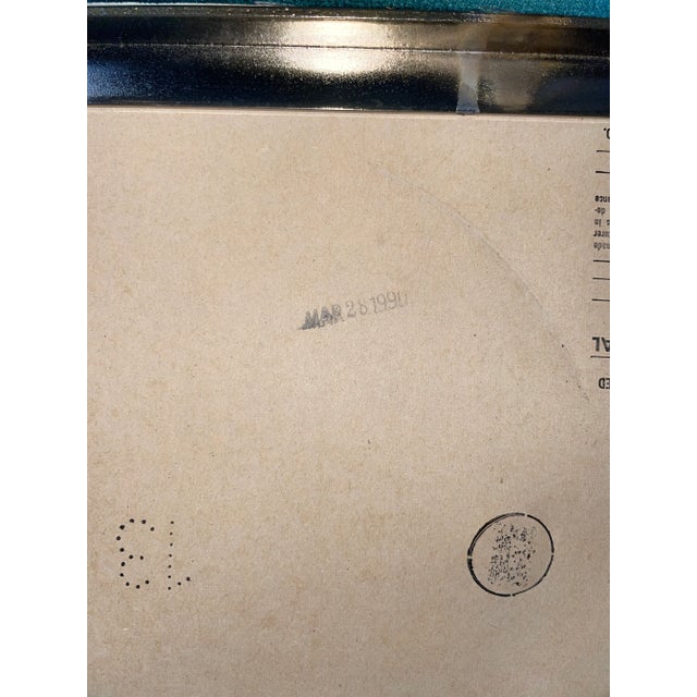 Postmodern Cal-Style Cantilevered Teal & Bronze Tone Metal Stools - a Pair For Sale - Image 10 of 13