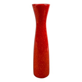 Red Ceramic Vase with Lava Effect from Artigianato Italiano, 1970s For Sale