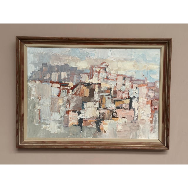 Original Vintage Swedish Oil on Panel – “Composition” by Gösta Calmayer – Signed & Dated 1961 – Vintage & Framed – 62 × 45...