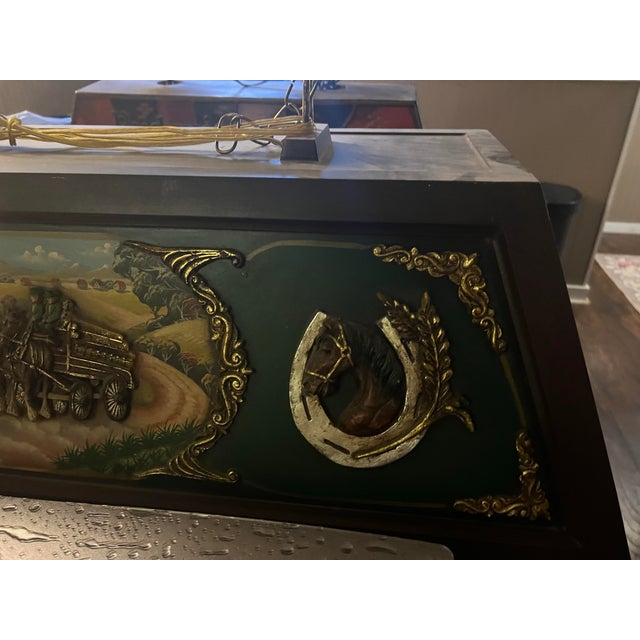 Late 20th Century Vintage Budweiser Rare Collectible Clydesdale and Wagon Billiards Light For Sale - Image 5 of 12