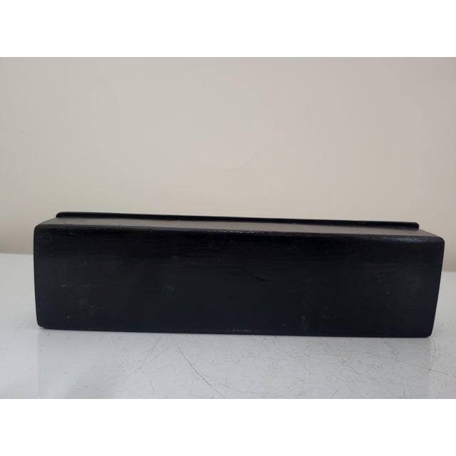 Chinese Hand Painted Gold Wood Female Figural Lacquer Calligraphy Pencil Box For Sale In Portland, OR - Image 6 of 11