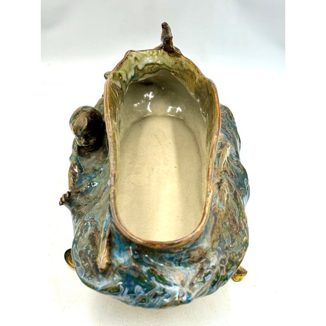 Planter with Newt Swimming Among Fish on a Bronze and Gilded Brass Base, Late 19th Century For Sale - Image 4 of 10