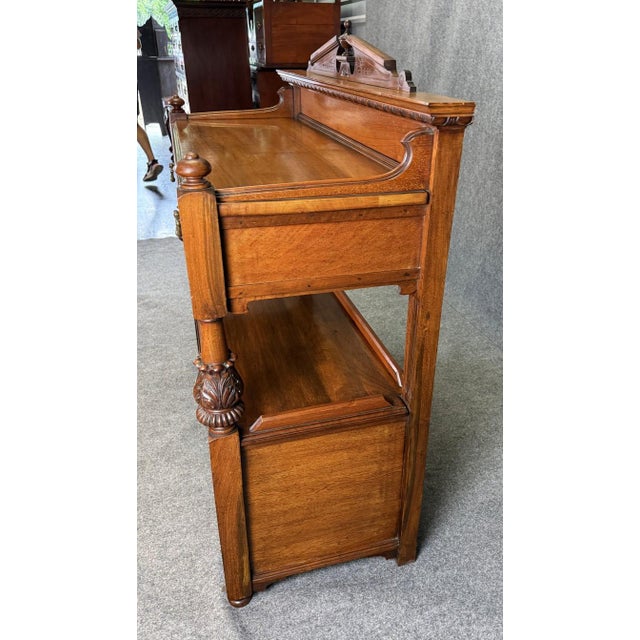 Brown 19th Century Solid Walnut Two Tier Server For Sale - Image 8 of 15