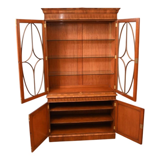 Georgian Revival Walnut Library Bookcase, 1930s For Sale