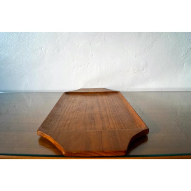 Wood 1970’s Danish Modern Solid Teak Tray For Sale - Image 7 of 12