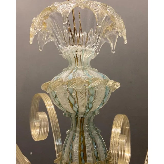 1960s Venetian Murano Art Glass Chandelier from Venini For Sale - Image 5 of 12