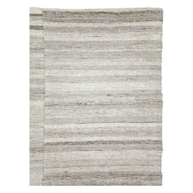 Modern Galerie Shabab Collection Grey Mid-20th Century Handmade Turkish Flatweave Kilim Accent Rug For Sale - Image 3 of 10