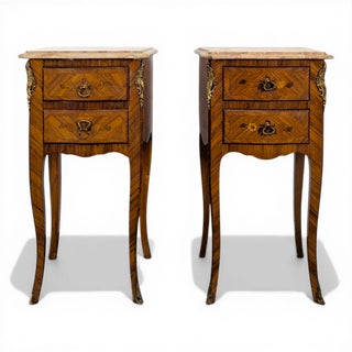 Louis XV Wooden Bedside Tables, Set of 2 For Sale