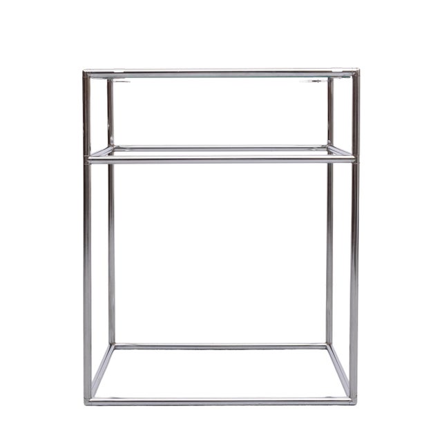 Elegant side tables 2 sizes is made of high quality chrome plated metal. It has a thin, tubular metal frame with the...