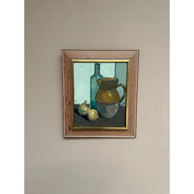 Mid-Century Modern Bengt Hillgrund, Jug and Fruit, Oil on Canvas, Framed For Sale - Image 3 of 18