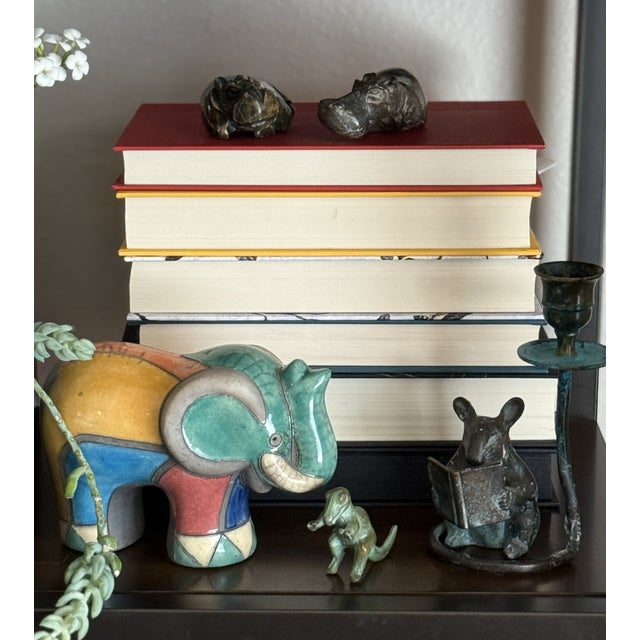 Vintage Raku Enamaled Elephant