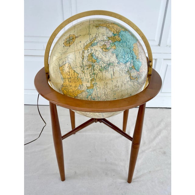 MCM Replogle "Finley" Heirloom Touch Illuminated Floor Globe For Sale In Los Angeles - Image 6 of 11