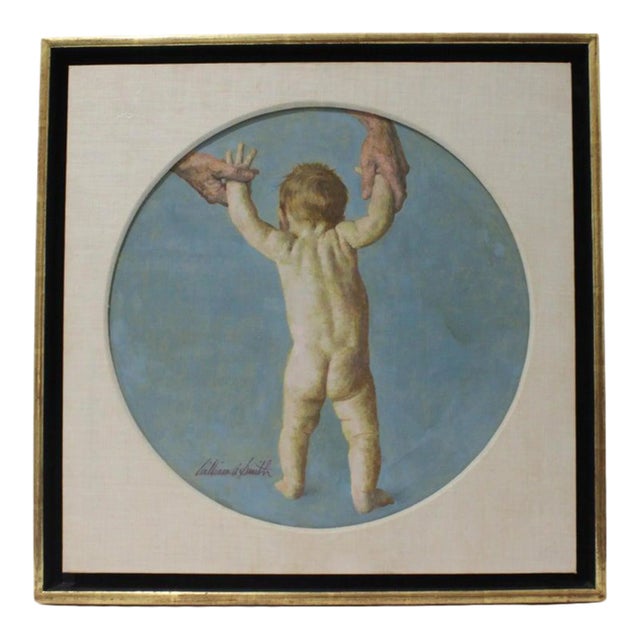 William a Smith Oil Painting of a Baby For Sale