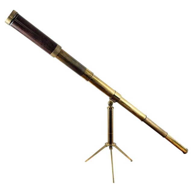 Mid-Victorian Dancer Brass and Hardwood Terrestrial Telescope, Manchester, 1850 For Sale - Image 16 of 16