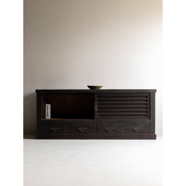 Japanese Antique Large Tansu 1860s-1900s / Sideboard Wabi Sabi For Sale - Image 6 of 18