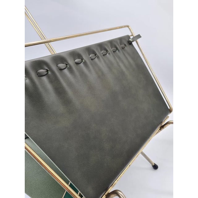 1970s Mid-Century Modern Newspaper Rack in Chrome and Vinyl, West Germany, 1970s For Sale - Image 5 of 11