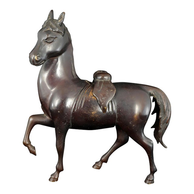 Antique Japanese Meiji Bronze Horse Figural Censer For Sale