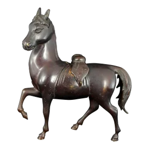 Antique Japanese Meiji Bronze Horse Figural Censer