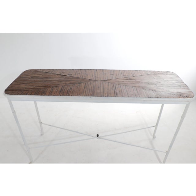 Late 20th Century Wrought Iron and Bamboo Console Table For Sale - Image 5 of 13