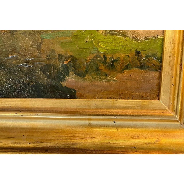 Gerard Van Vliet, Dutch Architecture, Oil on Wood For Sale - Image 7 of 9